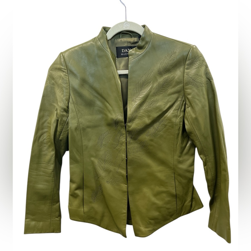 Dana Buchman Olive Leather Jacket